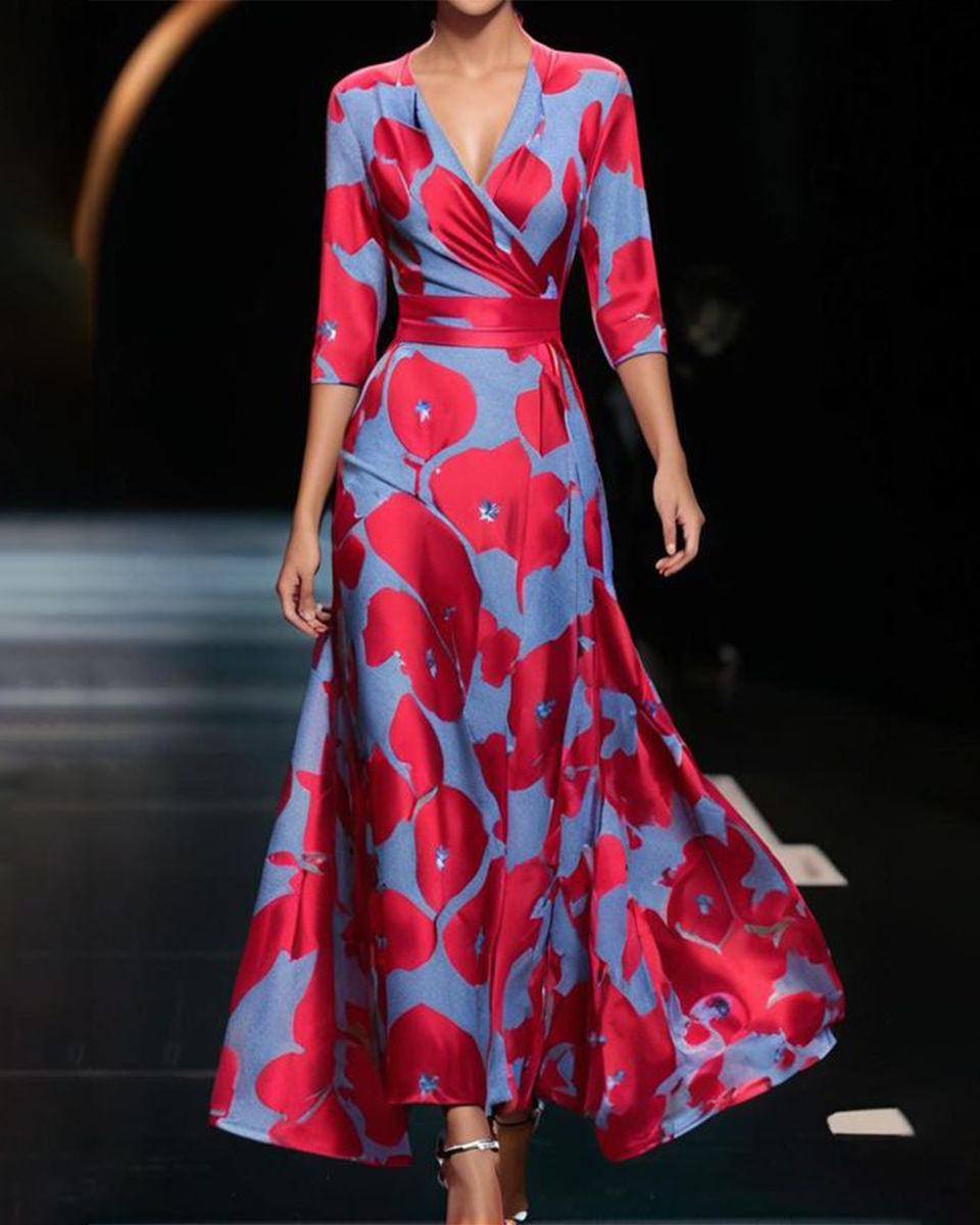 Grace – Elegant V-Neck Maxi Dress