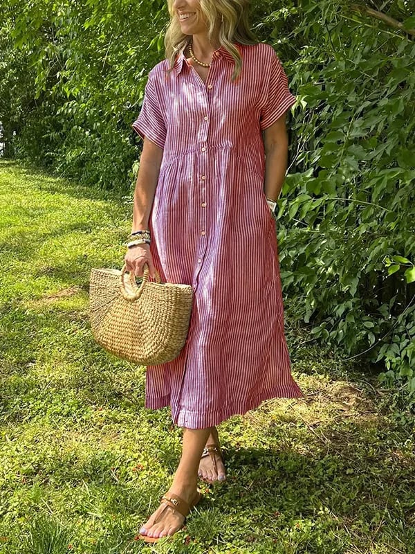 Beatrice - Striped Shirt Dress