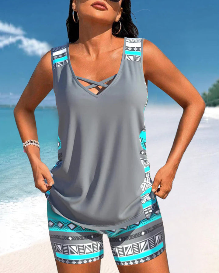 Robyn - Tankini Featuring Geometric Print