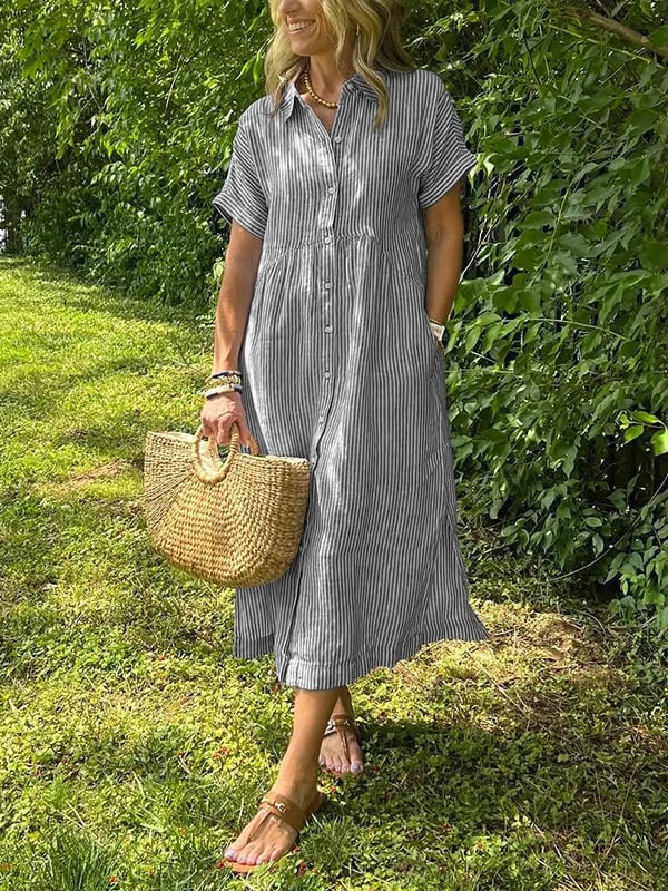 Beatrice - Striped Shirt Dress