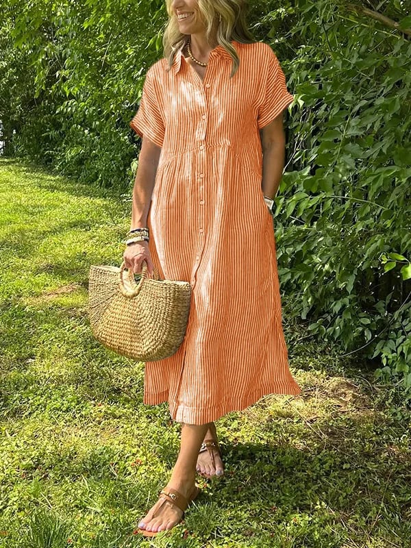 Beatrice - Striped Shirt Dress