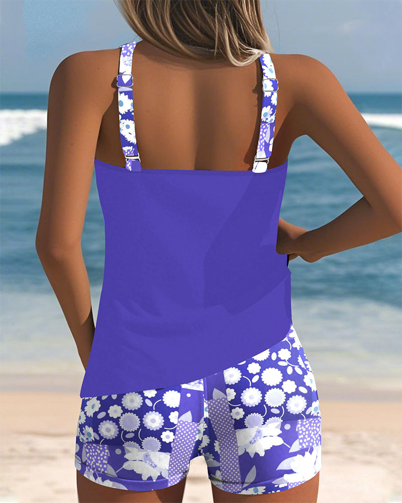 Brenda - Floral Print Two-Piece Swim Set