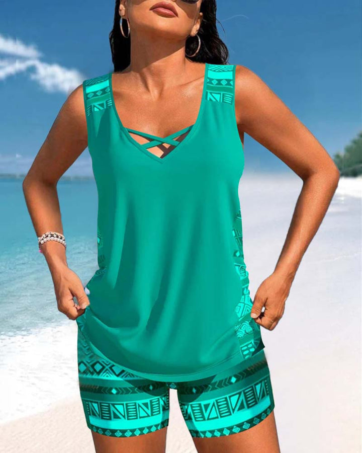 Robyn - Tankini Featuring Geometric Print