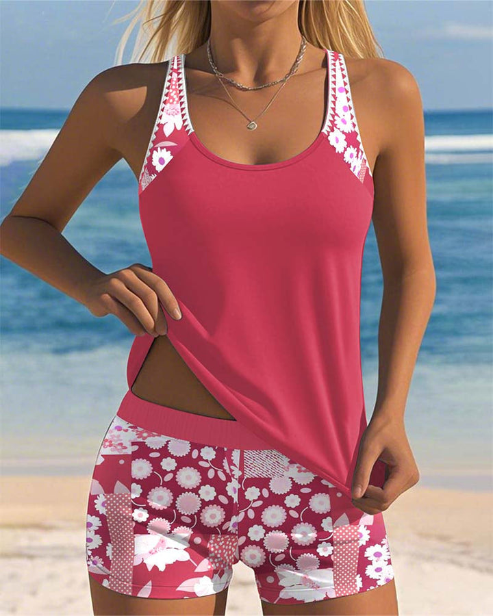 Brenda - Floral Print Two-Piece Swim Set