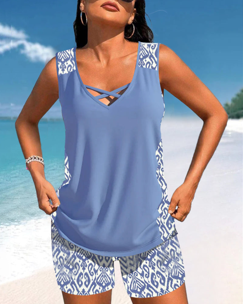 Robyn - Tankini Featuring Geometric Print