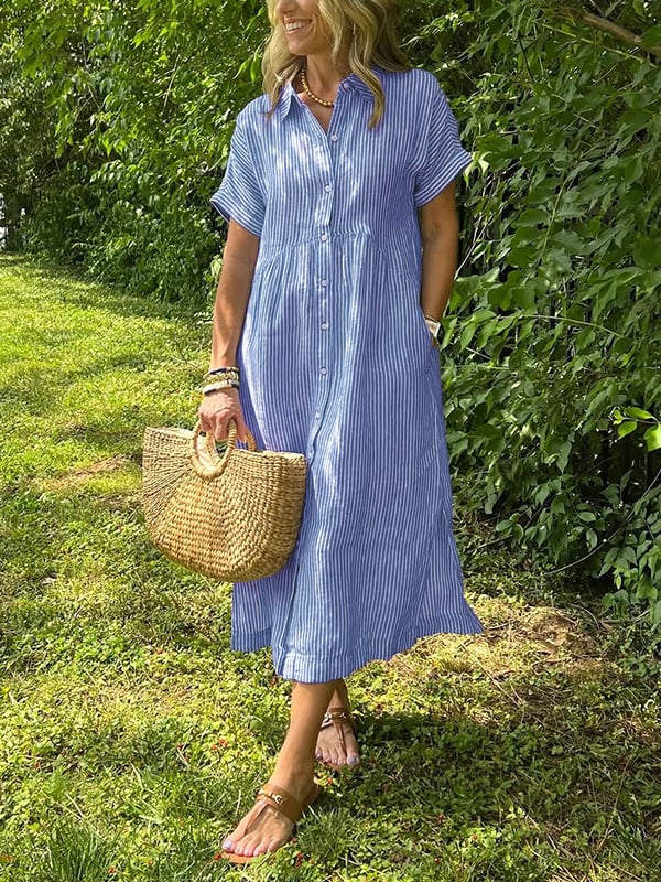 Beatrice - Striped Shirt Dress