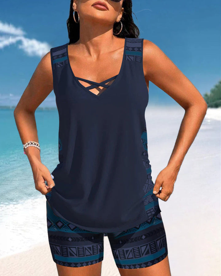 Robyn - Tankini Featuring Geometric Print