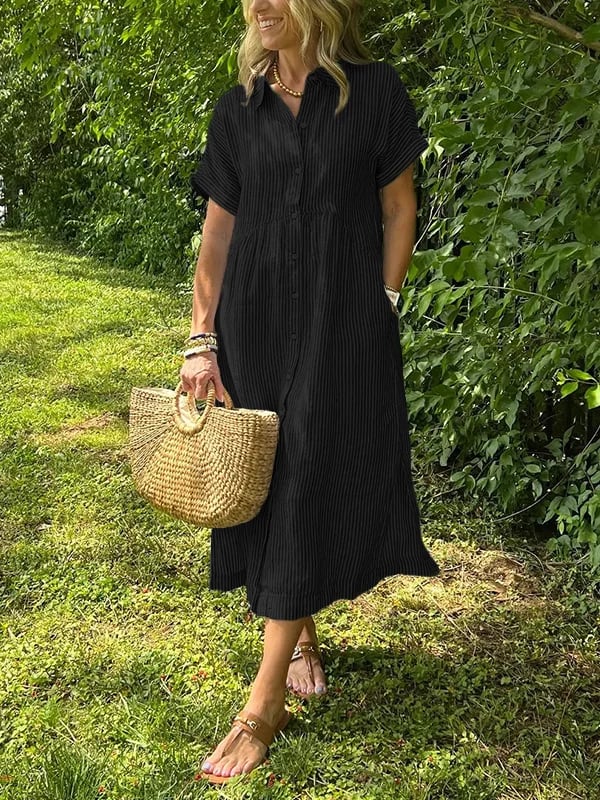 Beatrice - Striped Shirt Dress