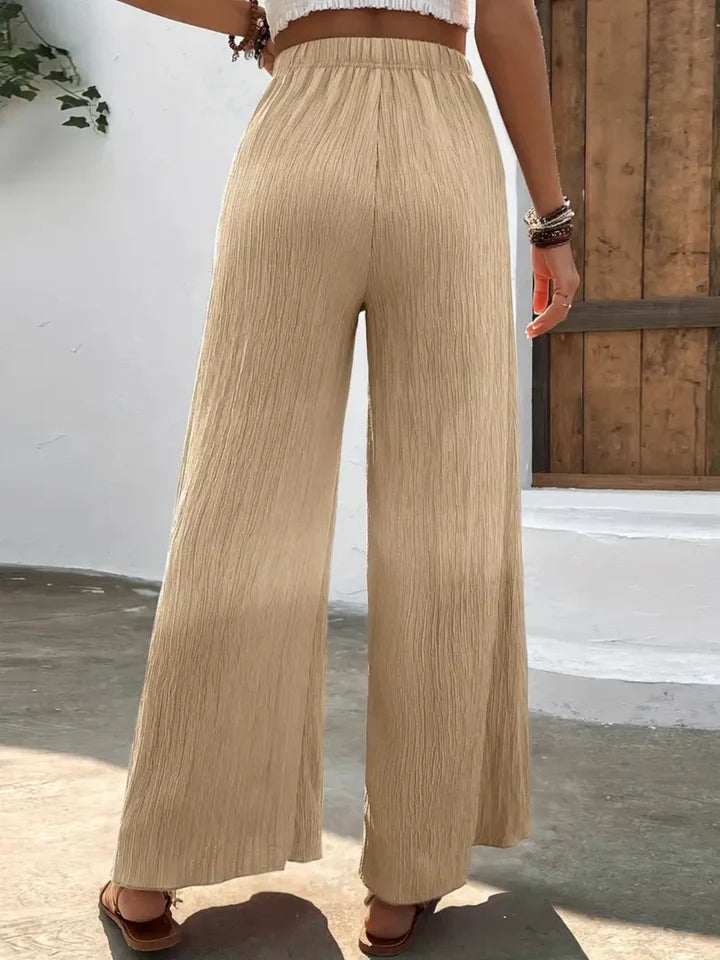 Olivia - Navy Breeze Wide-Leg Trousers