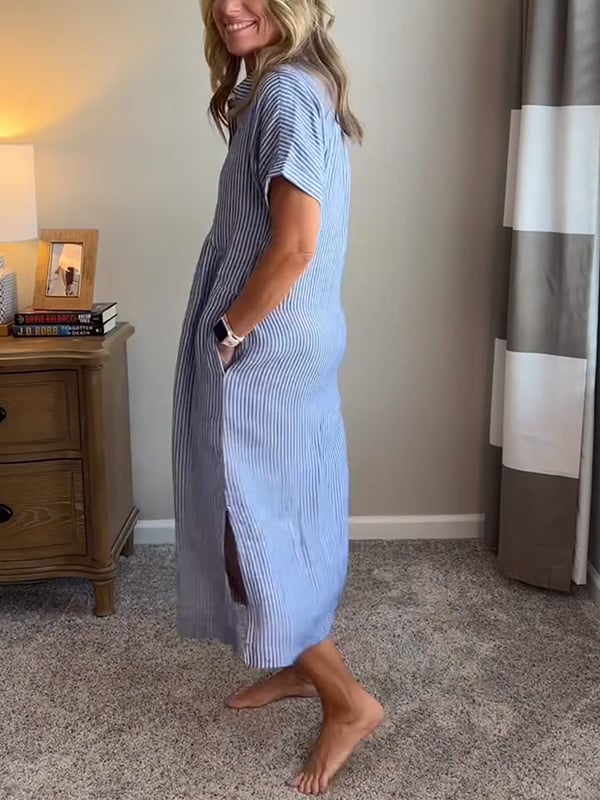 Beatrice - Striped Shirt Dress