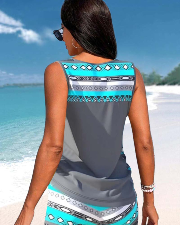 Robyn - Tankini Featuring Geometric Print