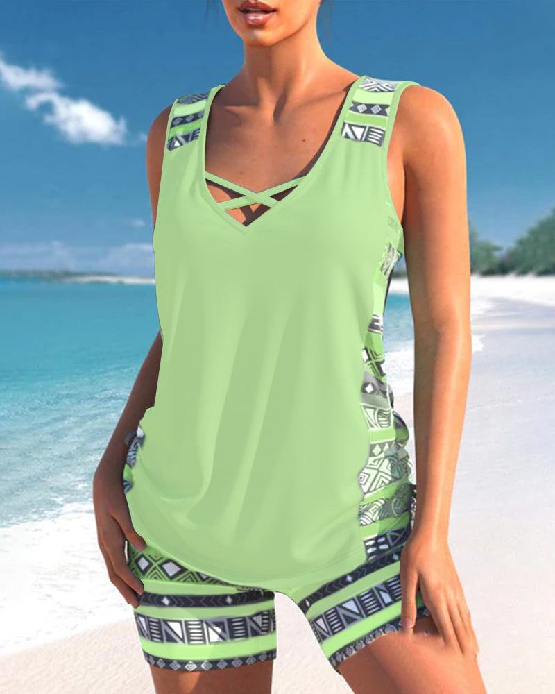 Robyn - Tankini Featuring Geometric Print