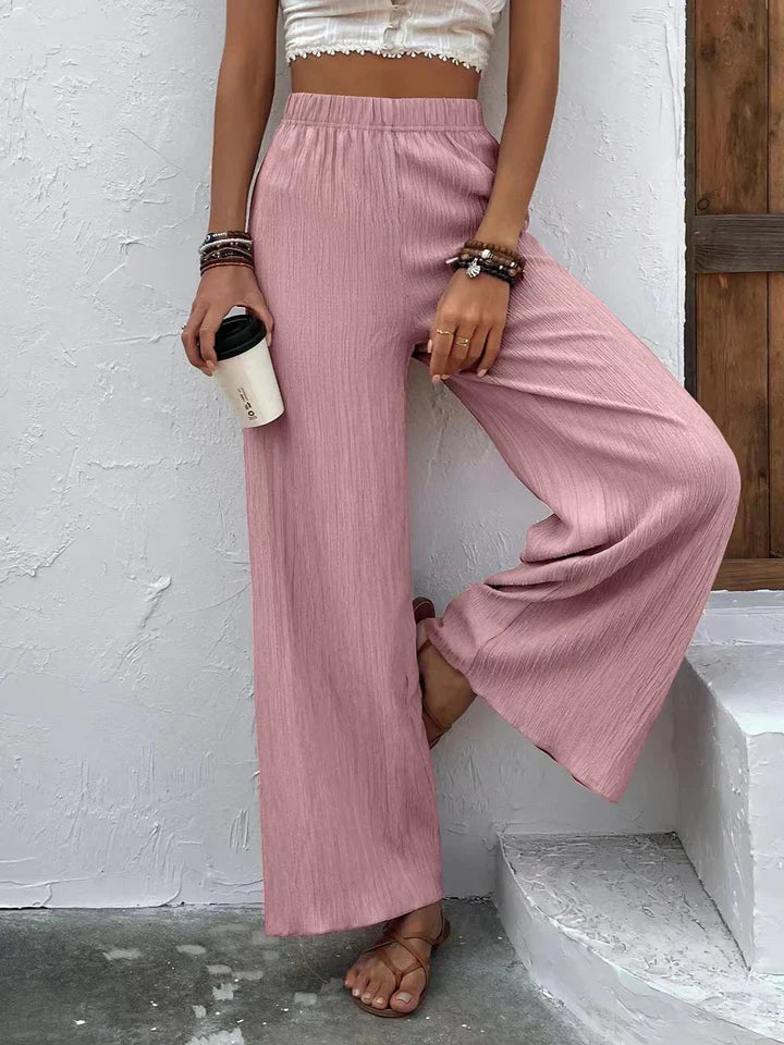 Olivia - Navy Breeze Wide-Leg Trousers
