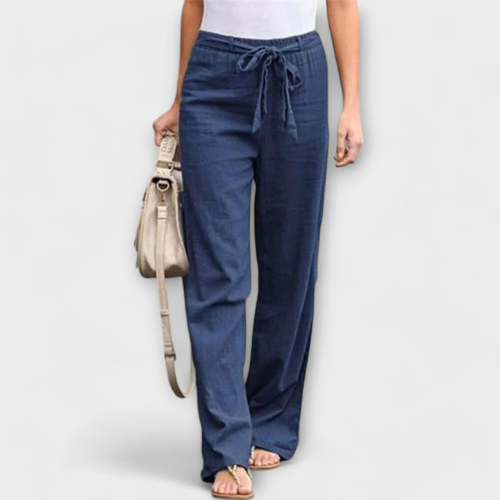 Ivy - Tie-Waist Wide-Leg Trousers
