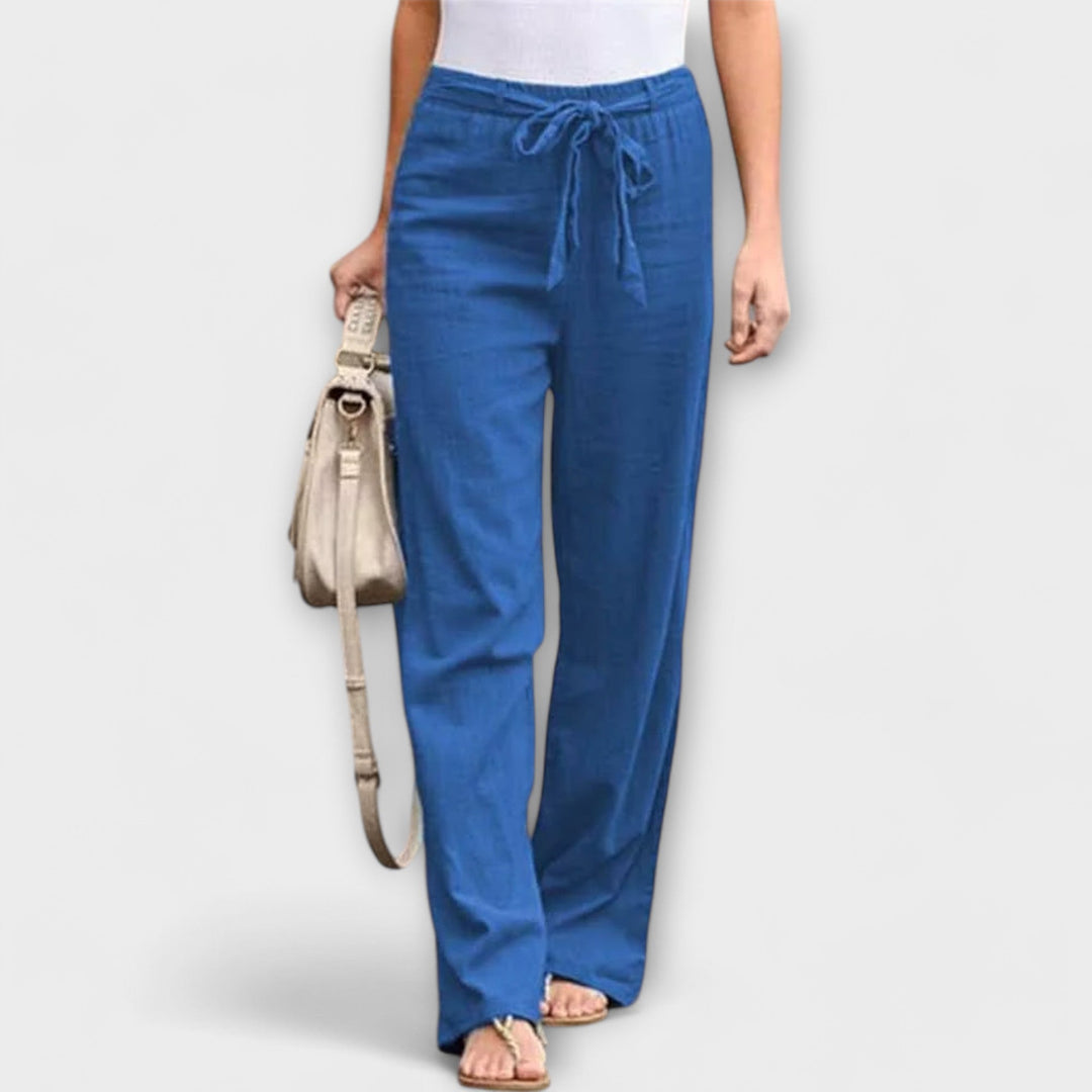 Ivy - Tie-Waist Wide-Leg Trousers