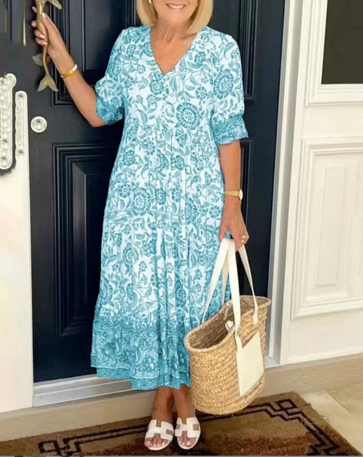 Margaret – Elegant Floral Midi Dress