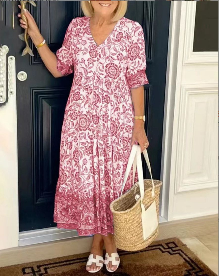 Margaret – Elegant Floral Midi Dress