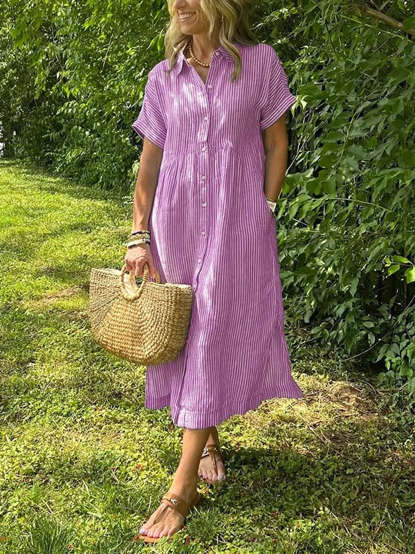 Beatrice - Striped Shirt Dress