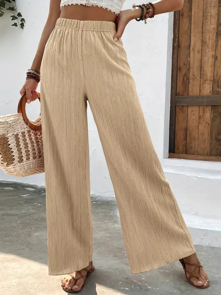 Olivia - Navy Breeze Wide-Leg Trousers