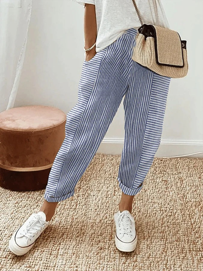 Mia – Timeless Stripe Trousers