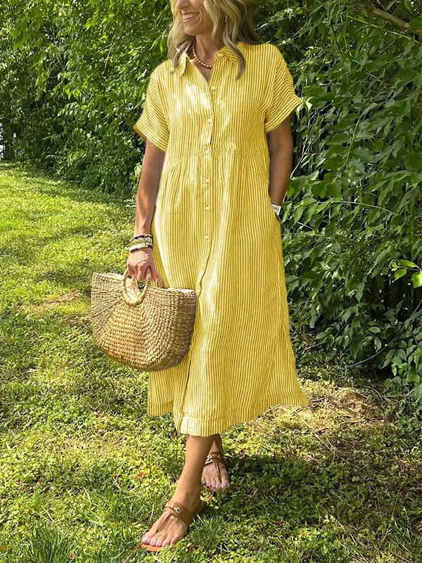 Beatrice - Striped Shirt Dress