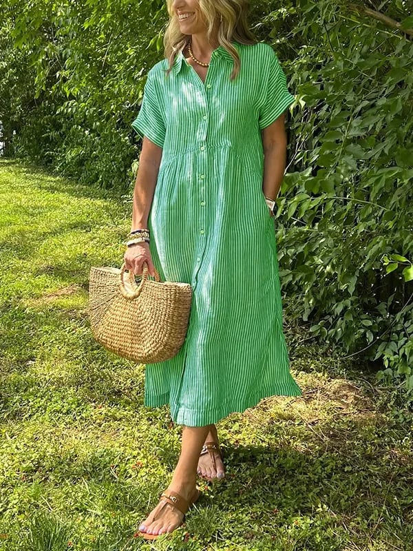 Beatrice - Striped Shirt Dress