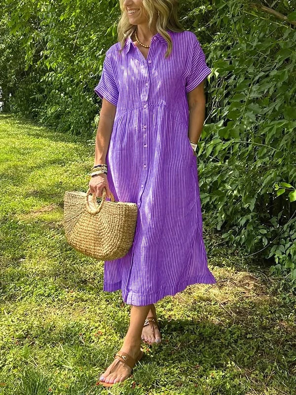 Beatrice - Striped Shirt Dress