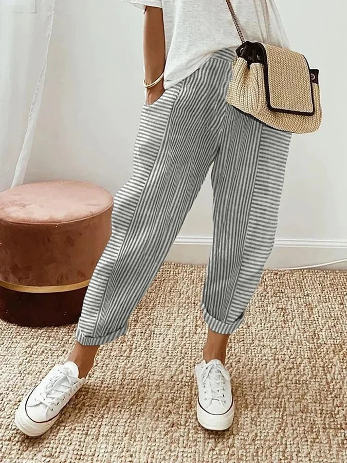 Mia – Timeless Stripe Trousers