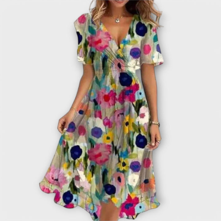 Amelia – Graceful V-Neck Dress