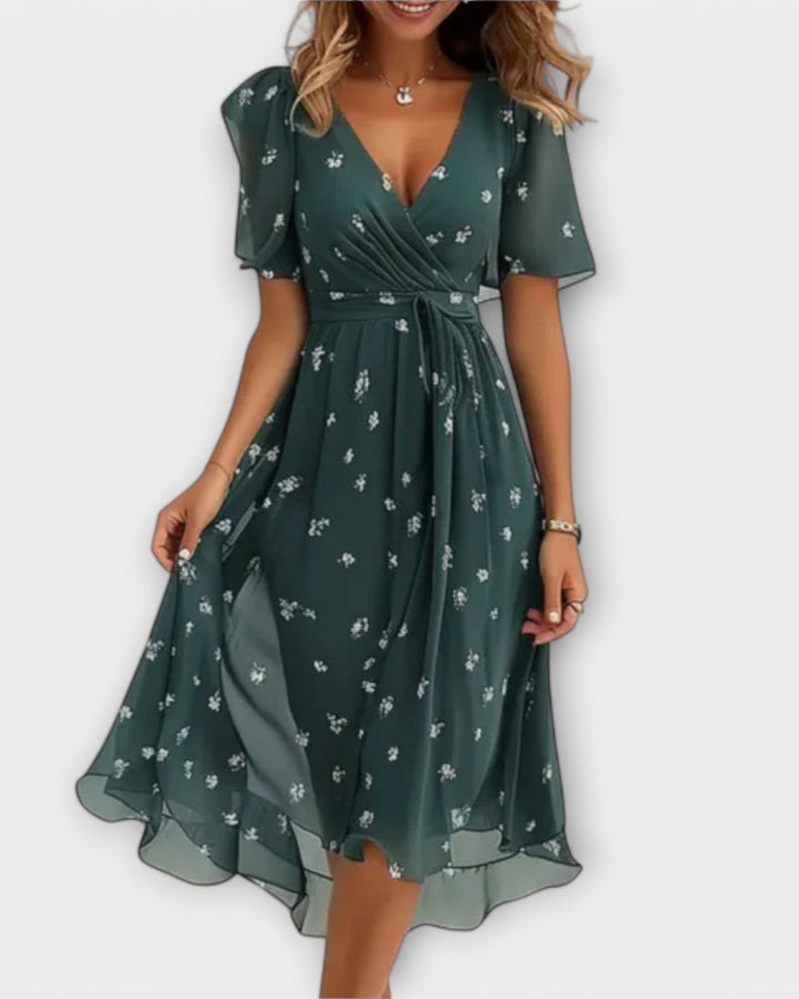 Amelia – Graceful V-Neck Dress