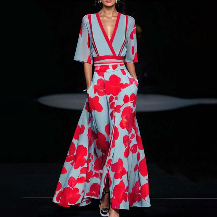 Sarah – Bold Print Maxi Dress